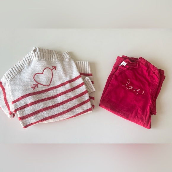 LOFT Sweaters - Valentine’s Day ❤️LOFT & Ella Moss White and Red Sweater & Tee Bundle